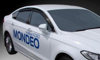 Дефлекторы окон для Ford Mondeo V 2015- Headway нерж. молдинг (FDN-054)